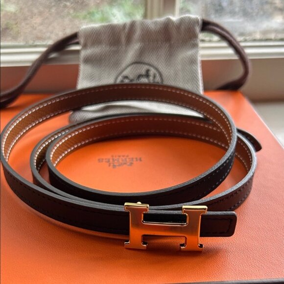 Hermès Narrow Belt. Reversible Leather Strap ⭐️? main image 8